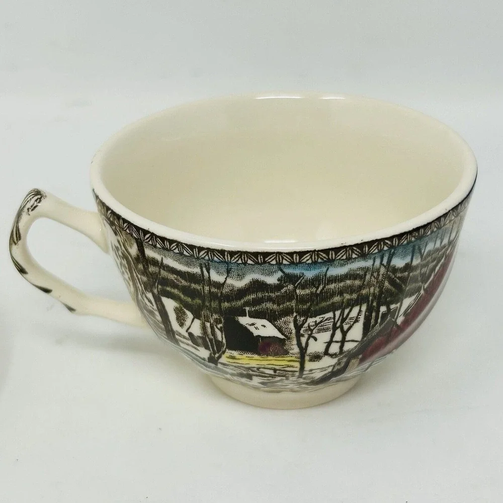 Johnson Brothers Friendly Village Tea Cup & Saucer Ice House Set of 3 (6 pieces)